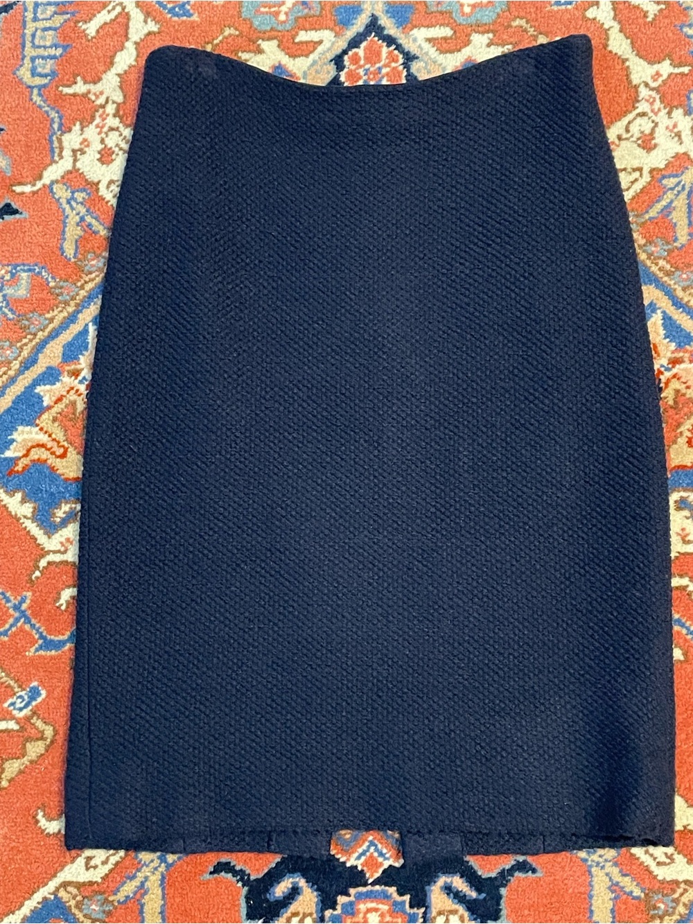 Etcetera Navy Textured Pencil Skirt